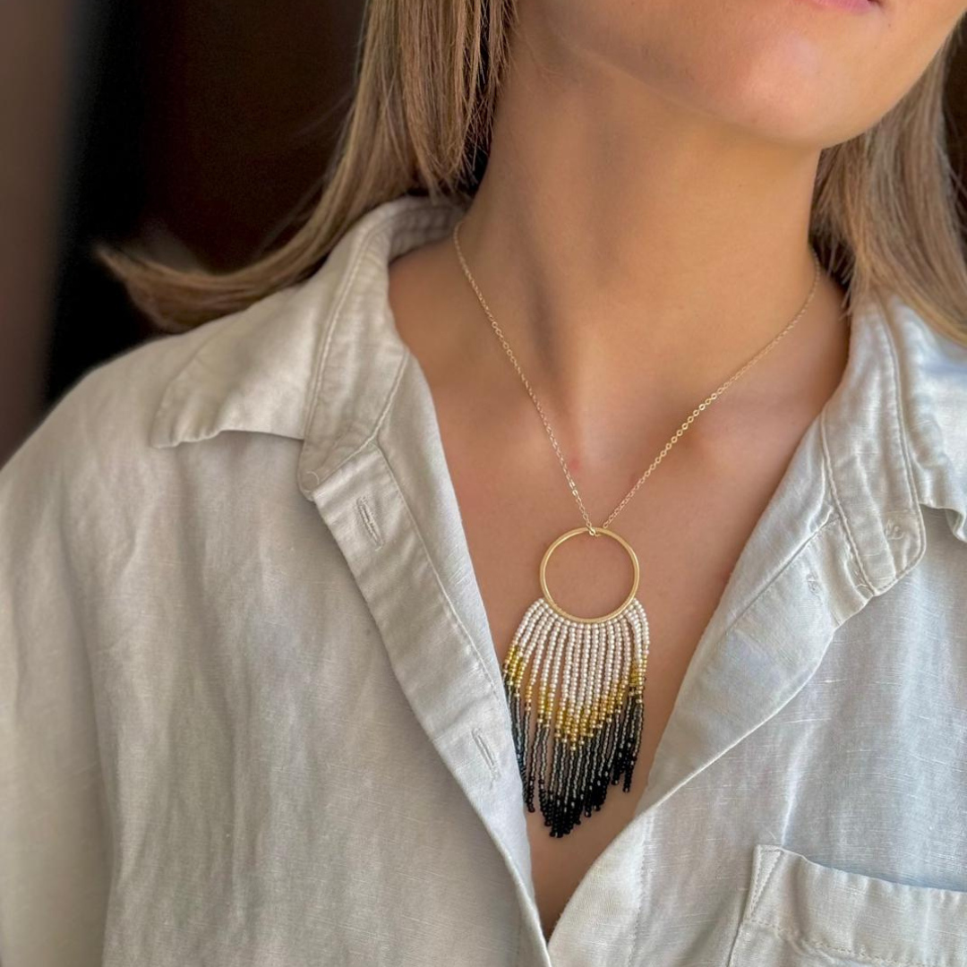 Collar Círculo XL con flecos
