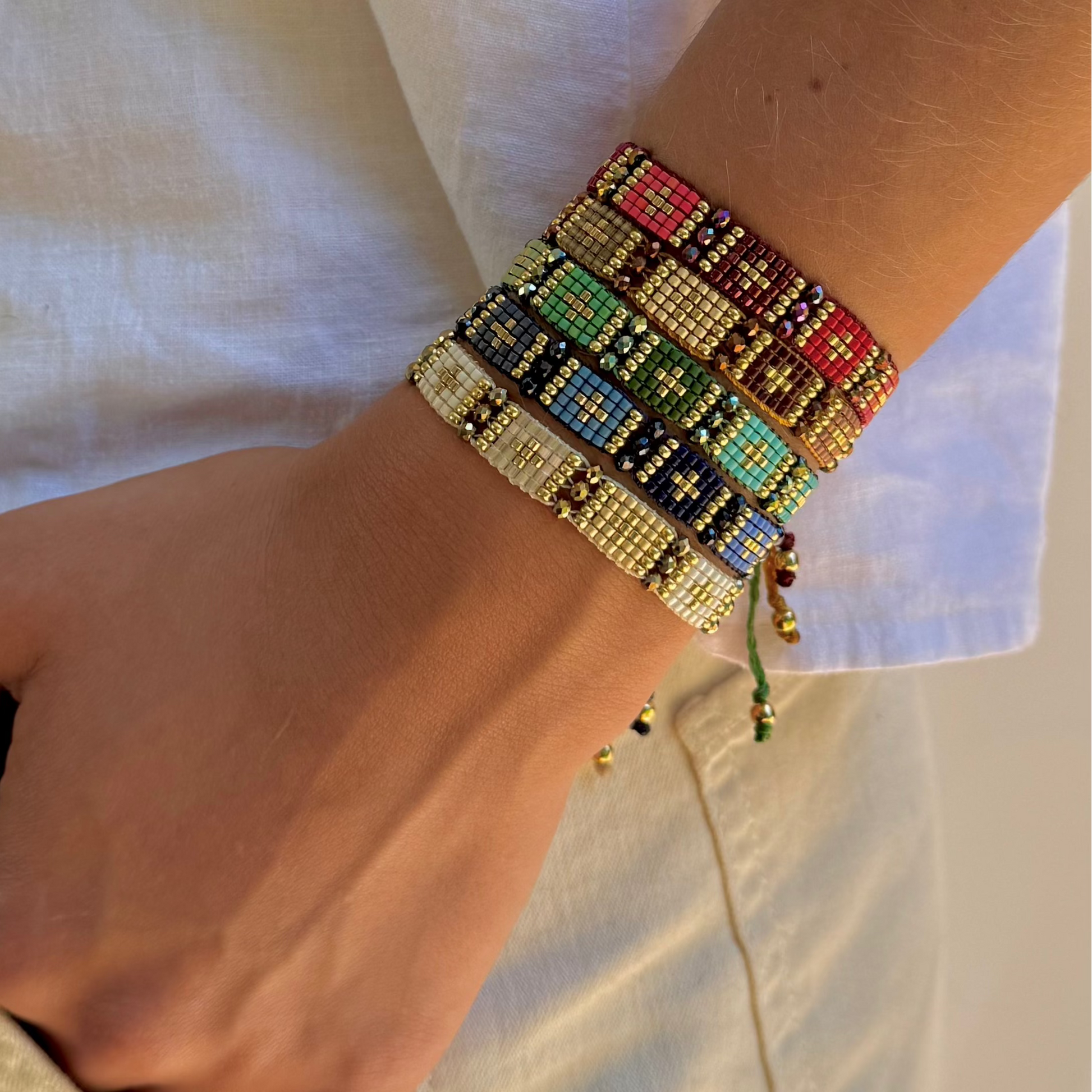 Pulsera Azulejos Cruces Degradados