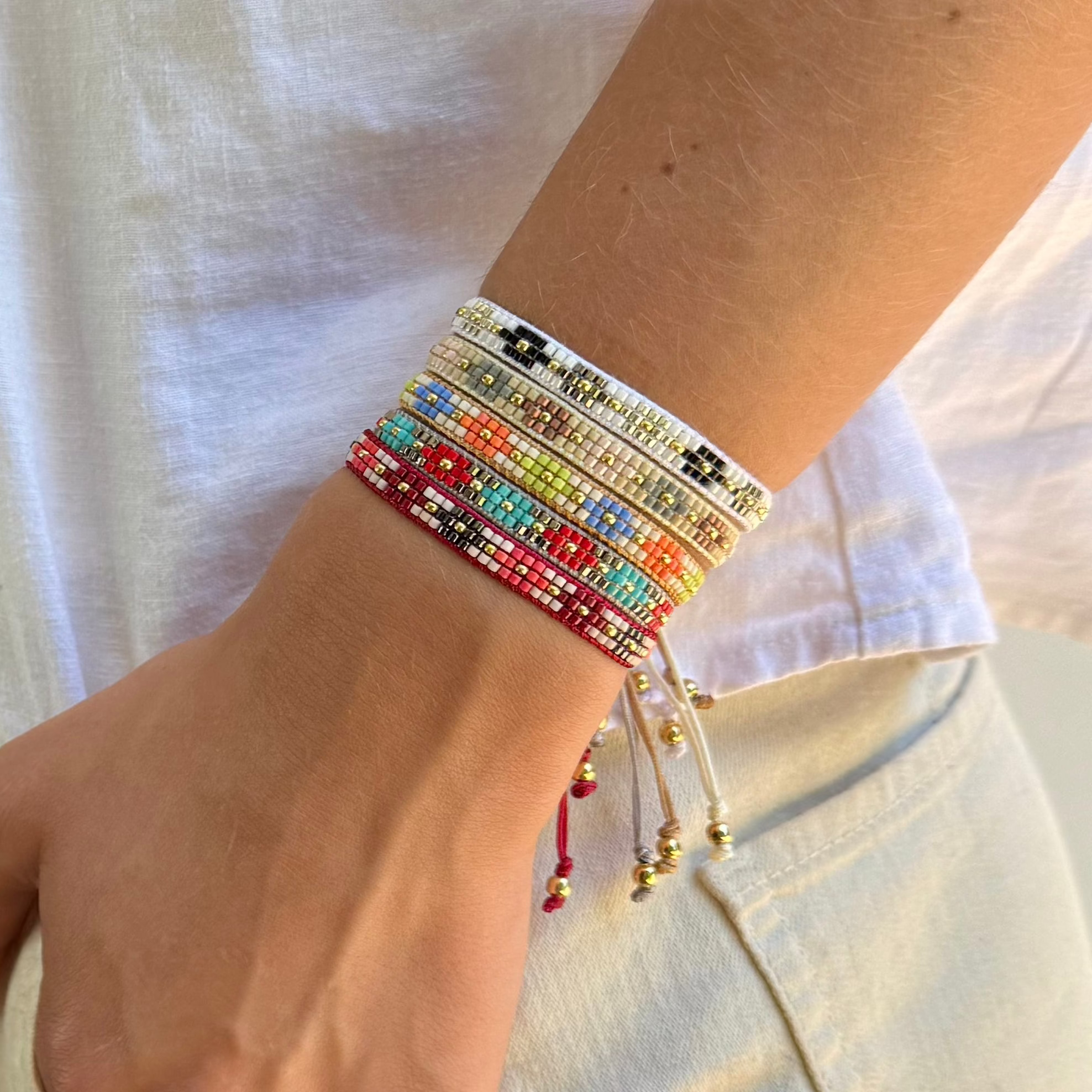 Pulsera Triple Flores