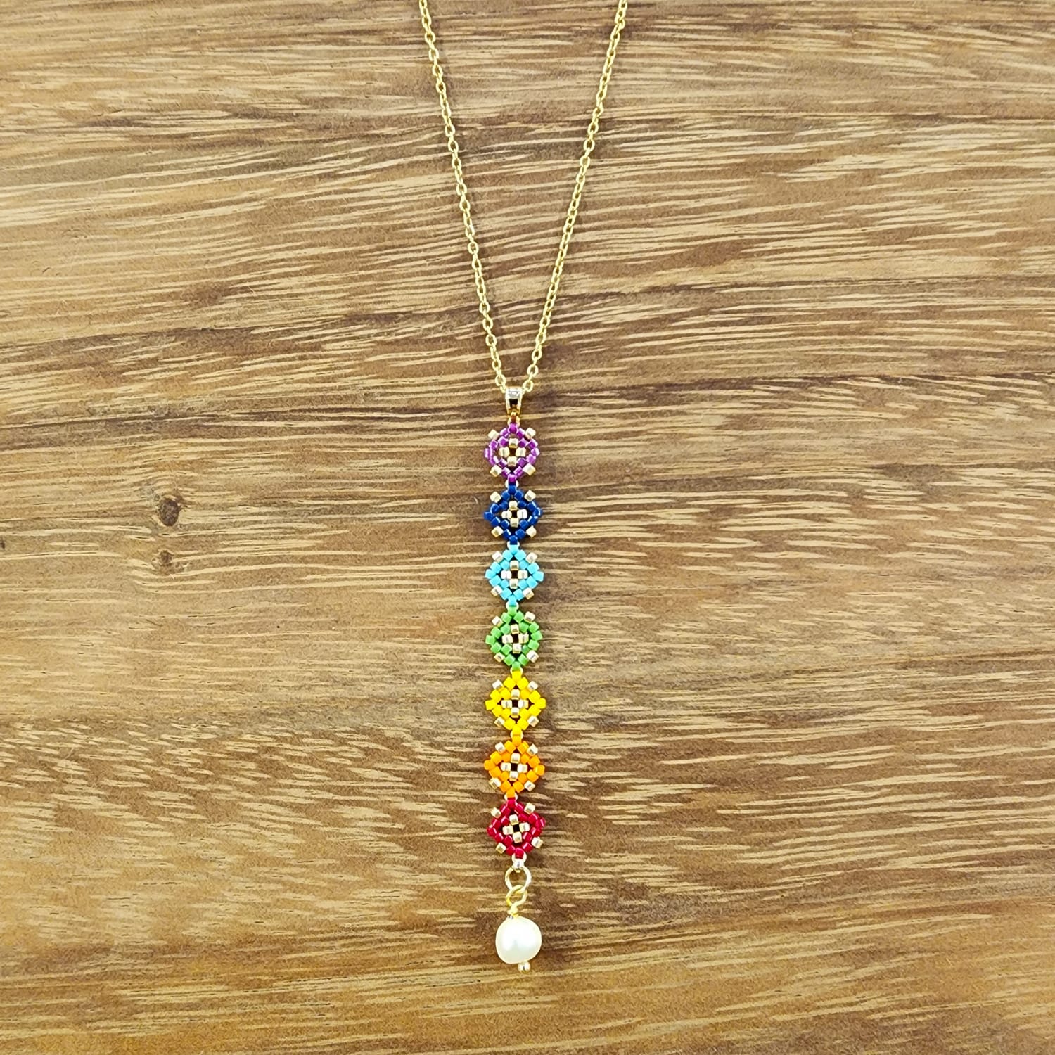Collar 7 Chakras Rombo