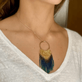 Collar Círculo XL con flecos - Cuatro a Mano