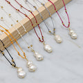 Collar Hilo nudos con Perla - Cuatro a Mano