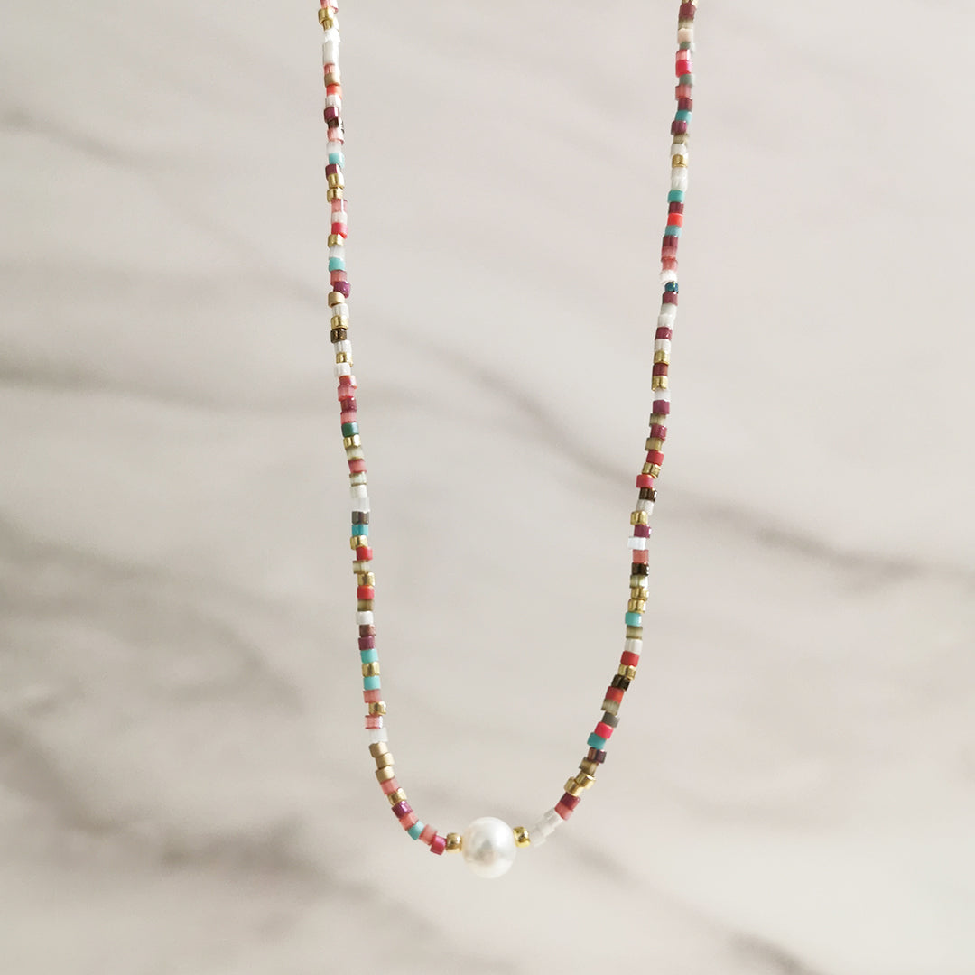 Collar Miyuki con Perla