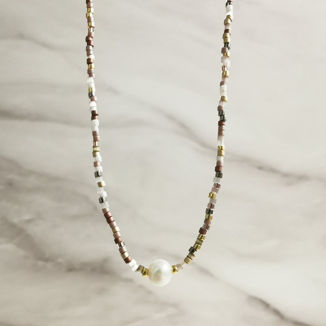 Collar Miyuki con Perla